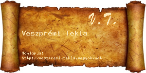 Veszprémi Tekla névjegykártya